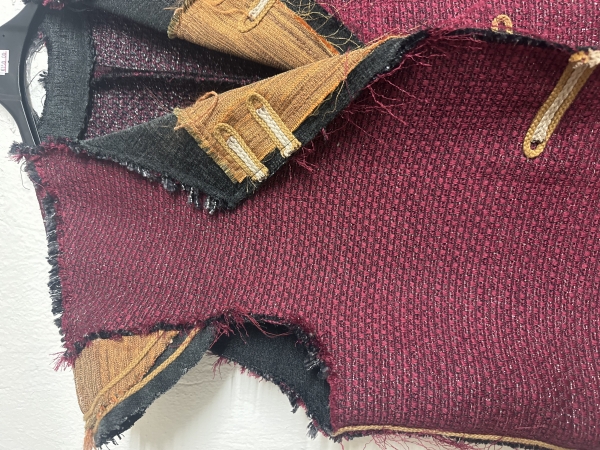 Gothic Weste Mantel Jacke Lang Wolle Larp Mittelalter Anfertigung Köln Dunkel Rot